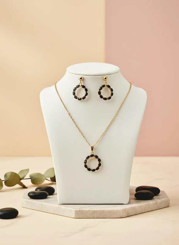 Modern Gold Plated Pendant & Earrings Set for Women – Elegant Fashion Jewelry Set