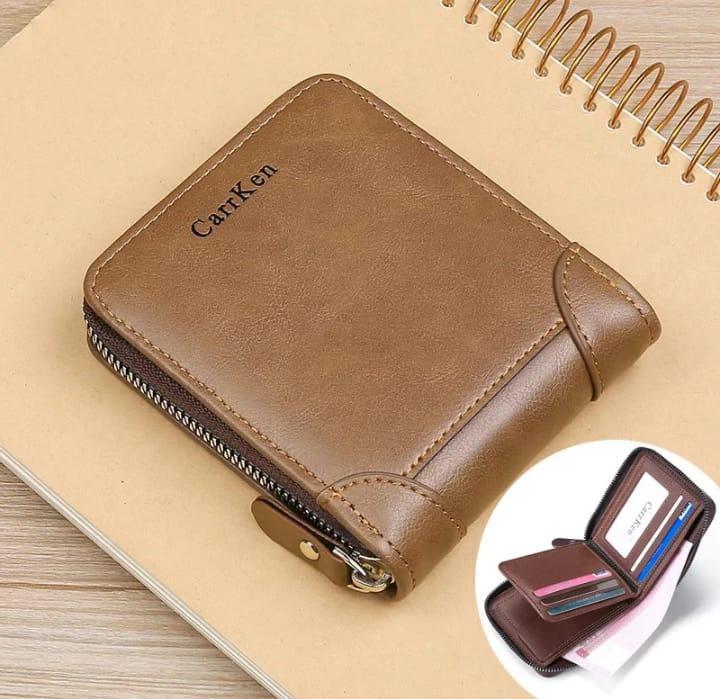 Brown Compact Zipper Wallet