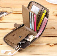 Brown Compact Zipper Wallet