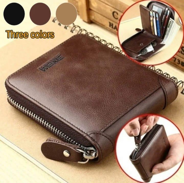Brown Compact Zipper Wallet