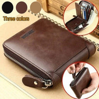 Brown Compact Zipper Wallet