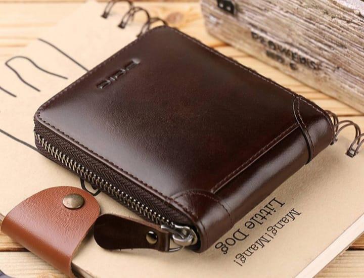 Brown Compact Zipper Wallet