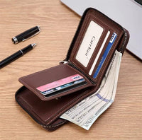 Brown Compact Zipper Wallet