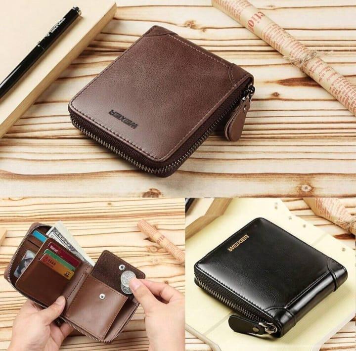 Brown Compact Zipper Wallet