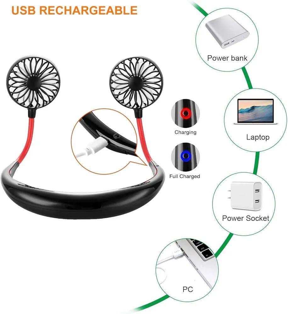 Portable Neck Fan Dual Blower