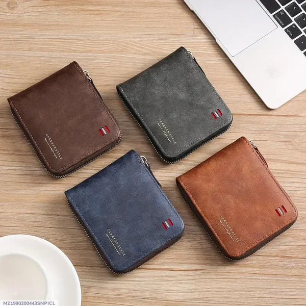 Men’s Slim Leather Wallet with Zipper