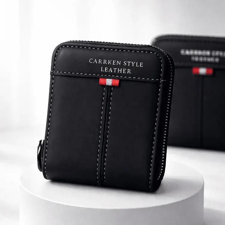 Men’s Slim Leather Wallet with Zipper