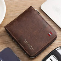 Men’s Slim Leather Wallet with Zipper