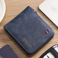 Men’s Slim Leather Wallet with Zipper