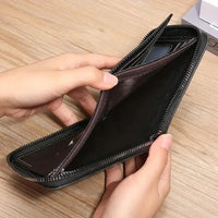 Men’s Slim Leather Wallet with Zipper