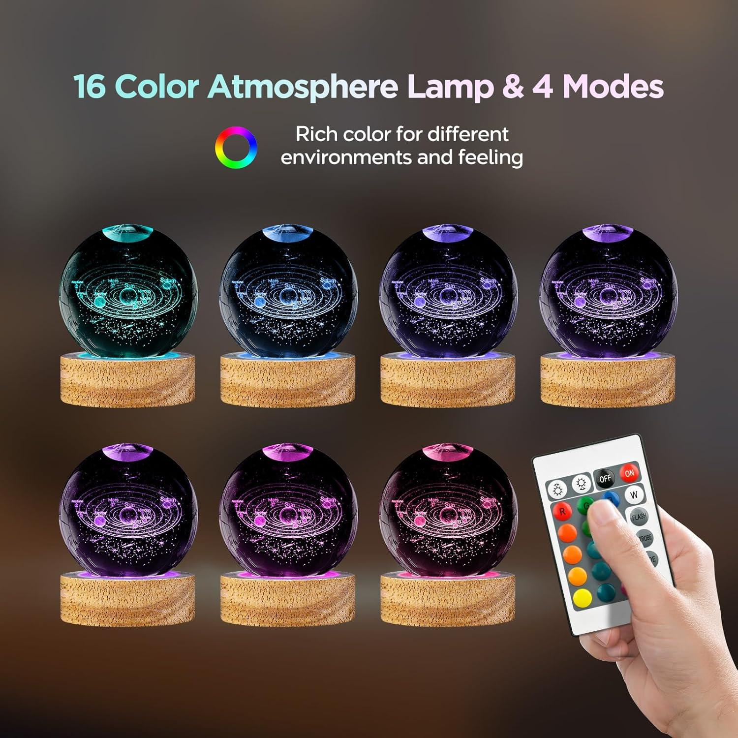 16 Colors Crystal Ball Table Lamp with Remote